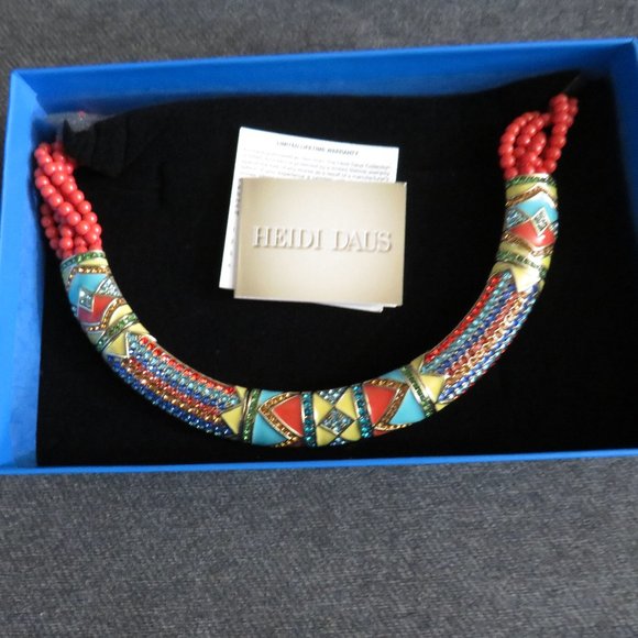 Heidi Daus "Southwest Twist" Crystal and Enamel Beaded Twisted Necklace - Picture 2 of 10